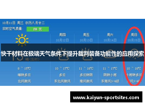 快干材料在极端天气条件下提升裁判装备功能性的应用探索